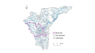 A map showing the dipper study area