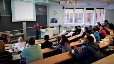 Adelina explaining from the front