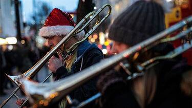 Brasss buskers at Christmas