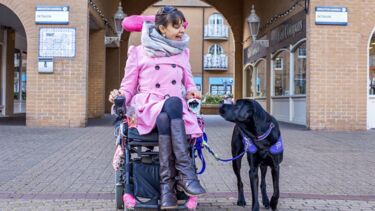 Sally Whitney with assistant dog Ethan