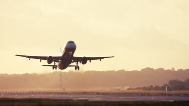 A plane taking off