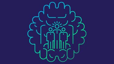 Graphic depicting brain and study of nervous system