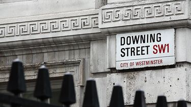 A photograph of Downing Street.
