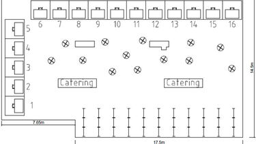 Floor plan for exhibition area in Lausanne Palace