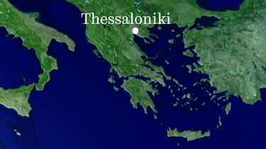 Thessaloniki on a map