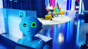 Pepper robot in a TV studio