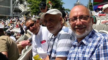 Dr Yusuf Ismail Patel at a cricket match with his family