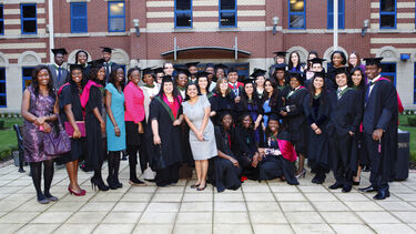 A diverse group of students from different backgrounds