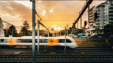 Train travelling at high speed
