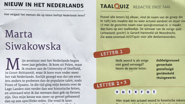 Image of the column written by student of Dutch