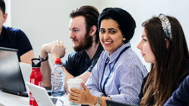 University of Sheffield students in a study space