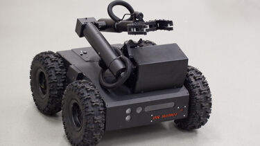 A picture of the Jaguar robot with manipulator arm