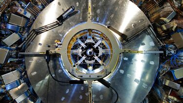 The ATLAS detector being installed at CERN
