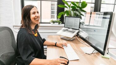 Woman sitting at desk in an office