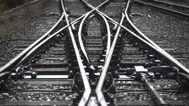 Close up detail of railway line