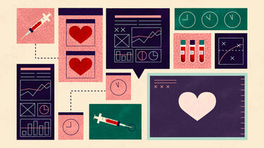 Reducing heart attacks abstract graphic