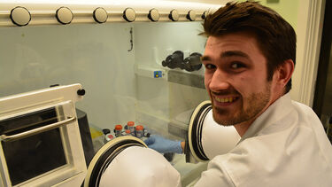 Tom working in the lab