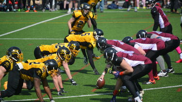 American Football game during a break