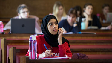 Sociological Studies student in Elmfield Lecture Theatre One