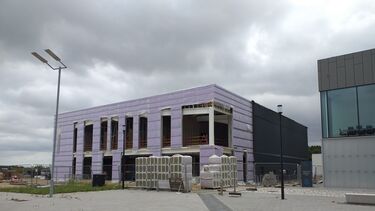 A photo of the TERC building in construction