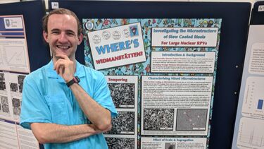 Chris Morris presenting his final year project poster