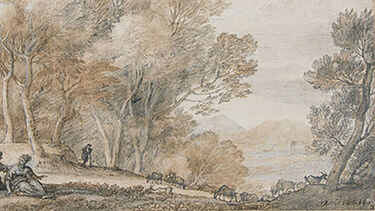 Claude Lorrain Wooded landscape with Diana and Callisto circa 1665