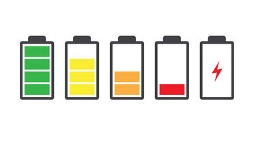 Diagram showing different levels of battery energy