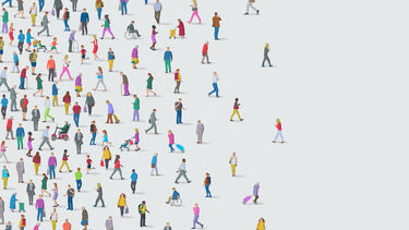 Large group of people representing a diverse society