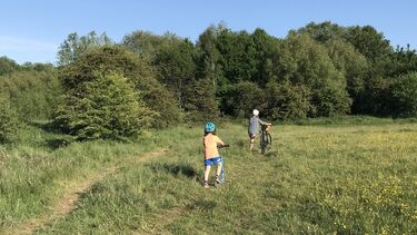 Children playing in a field