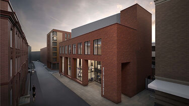 A computer generated image of the exterior of the Royce Discovery Centre