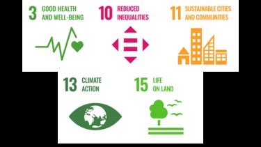 Good health and wellbeing, reduced inequalities, sustainable cities and communities, climate action, life on land