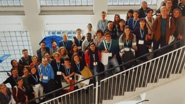 Stairway with lots of people