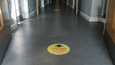 An image of a one way system in a building