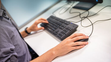 Law Student on computer