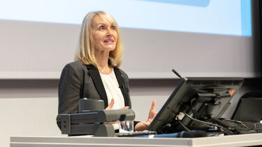Professor Jackie Harrison giving a lecture
