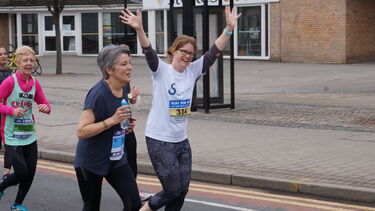 A fundraising runner