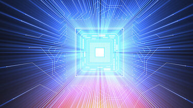 Graphic visual of quantum computing