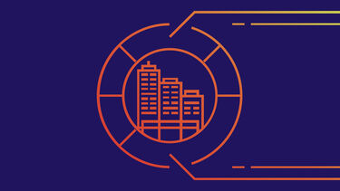 Graphic of buildings in a cityscape