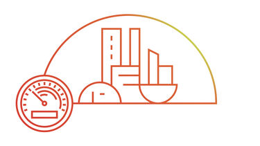 Graphics depicting buildings and energy efficiency