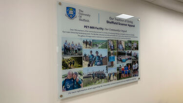The board celebrating the community fundraisers for the Sheffield Scanner appeal
