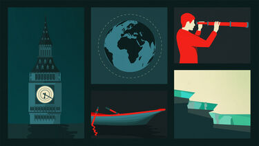 Rising sea levels montage graphic