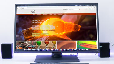 Monitor displaying the Society of Glass Technology website