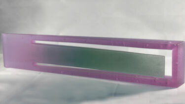 Glass sculpture 'Aperture' made by Galice Amsel