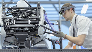 Researcher inside of the AMRC