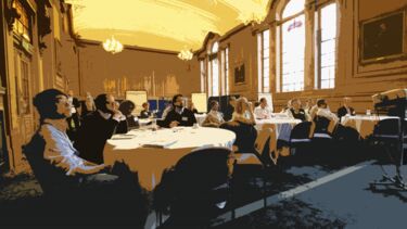 An edited image of the attendees at Multisim's 2014 workshop