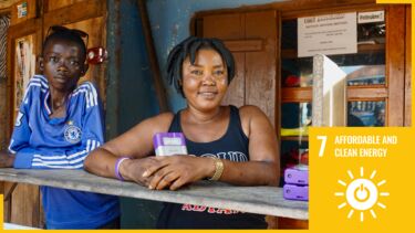 woman holding rechargeable battery packs