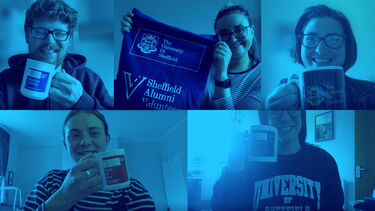 Sheffield friends on a video call together