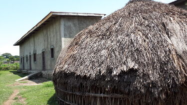 Wooden hut with round roof in Ethiopia