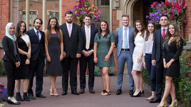 Winners of the 2018 Dean's List award outside Firth Hall