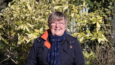 Pam in her garden